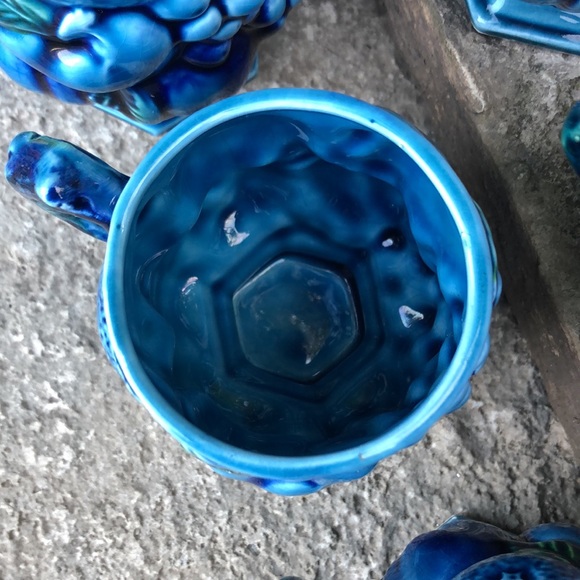 Vintage Mood Indigo Blue Inarco Mugs-Set of 6-EUC-Ceramic-Made in Japan-1960’s - Picture 8 of 15